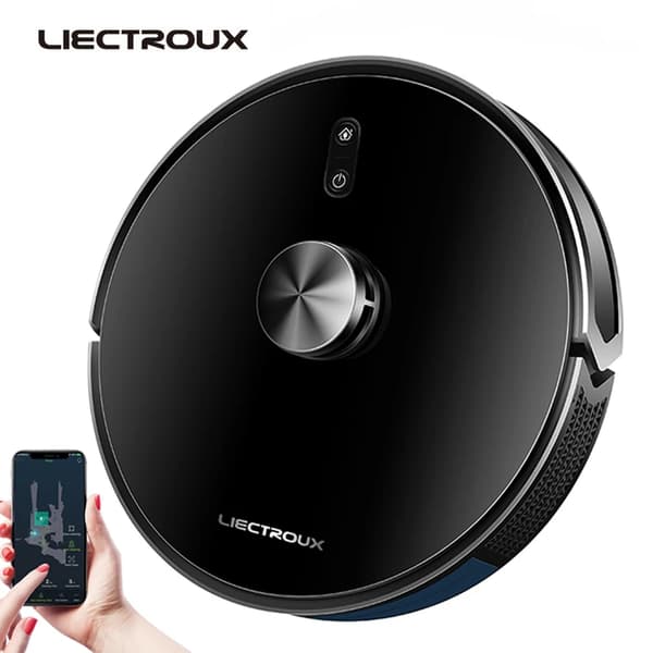 Liectroux Robotdammsugare, 6500Pa Sugkraft, Smart APP-kontroll,Svart