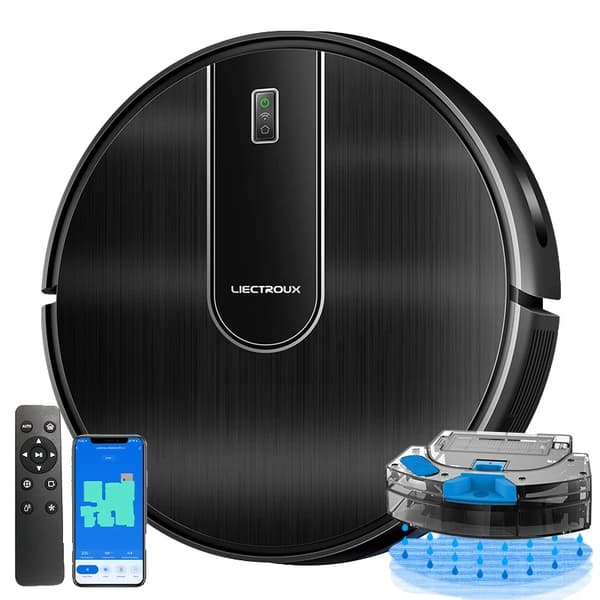 Robotdammsugare, 4000Pa sugkraft, HEPA-filtrering,Svart