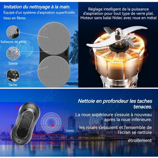 INN Robot fönsterputsare 2800pa vattensprutdesign fjärrkontroll djuprengöring fallskydd