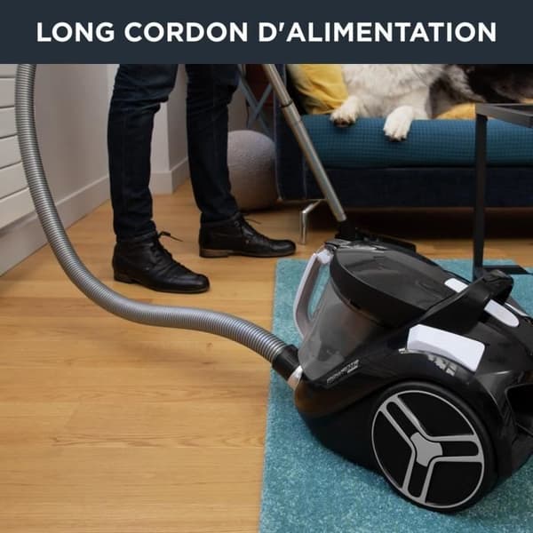 ROWENTA Compact Power XXL Påslös dammsugare, 2,5 L behållare, Lågförbrukningsmotor 900 W max, Hög filtreringsnivå RO4825EA