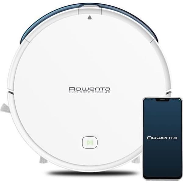 ROWENTA RR7267WH X-Plorer 40-serien Robotdammsugare, Moppning, 2h30 Autonomi, Hårda golv, Djur, WiFi, Alexa Google-kompatibel