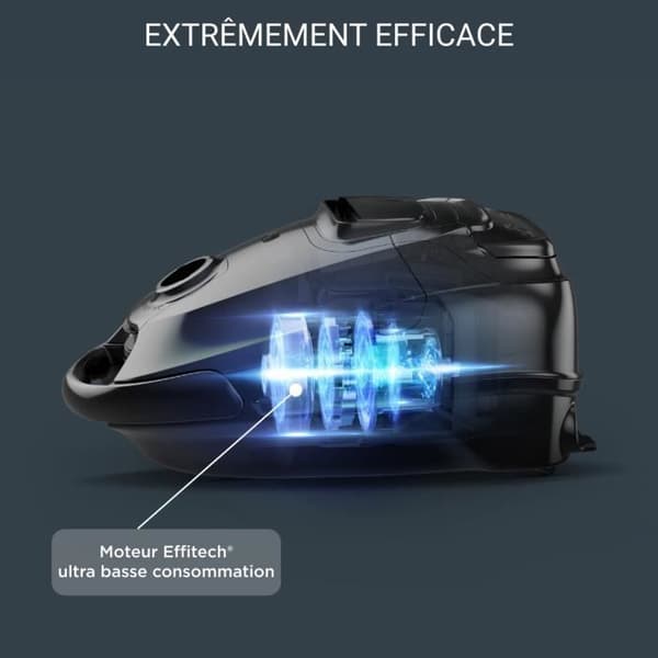 ROWENTA Silence Force Effitech® Dammsugare med påse, 4,5 L, 400 W max, 57 dB(A), Miljöansvarig, Tillverkad i Frankrike, Röd RO7473EA