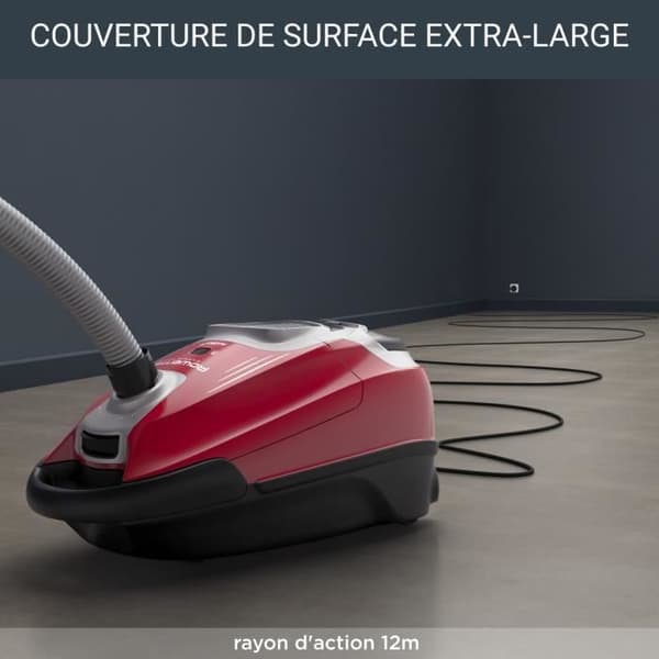 ROWENTA Silence Force Effitech® Dammsugare med påse, 4,5 L, 400 W max, 57 dB(A), Miljöansvarig, Tillverkad i Frankrike, Röd RO7473EA