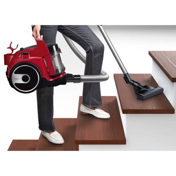 BOSCH BGC05AAA2 Cleann'n påslös dammsugare röd - 78 dB - 28 kWh/år - (h)epa - 9m - 1,5L - universalborste - parkettborste
