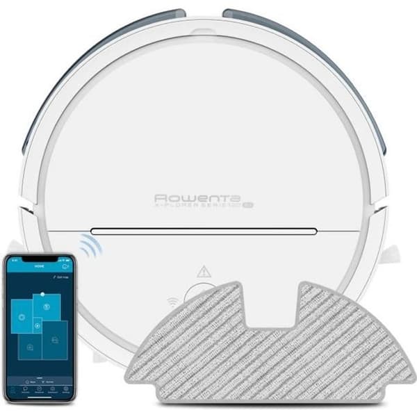 ROWENTA Robotdammsugarmopp, intelligent och exakt navigering, Aspire, bricka, laser + kamera, X-Plorer Serie 120 AI RR7877WH Vit