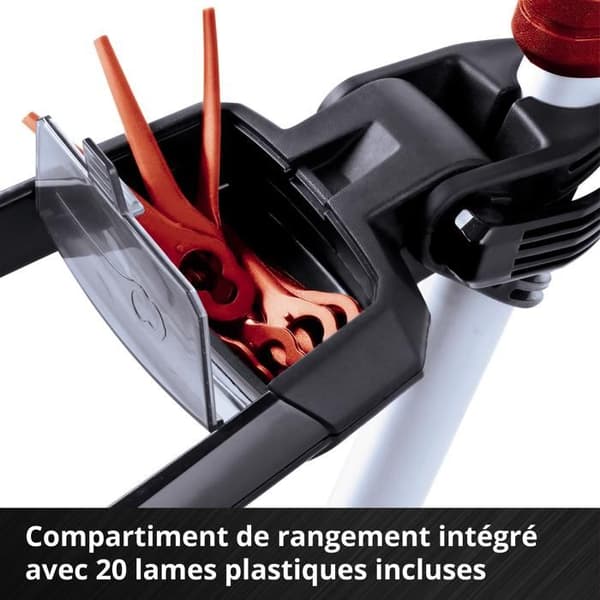 Einhell Trimmerslösning utan sladd GE-CT 18 Li Kit Power X-Change (18V, klippbredd 24 cm, 20 blad) Levereras med 2,0 Ah batteri och laddare