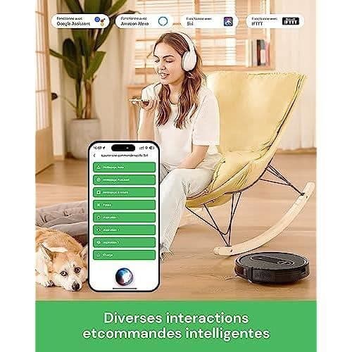 Robotdammsugare - Vactidy - T7 - 2 i 1 - 120 min autonomi - App-kontroll-Alexa-Siri-IFTTT