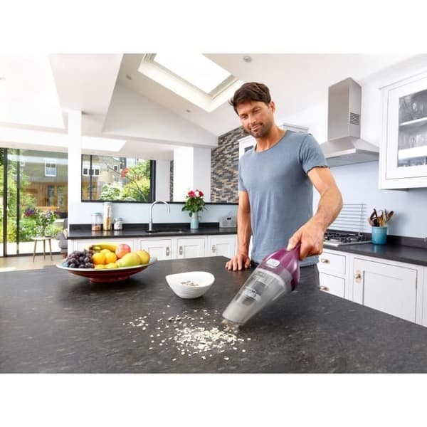 Sladdlös handdammsugare - BLACK & DECKER - NVC115W-QW - 8 AW - 3,6 V 1,5 Ah - Bordeaux