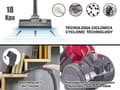 Miniatyrbild 3 av 4: Beper Canister Dammsugare - P202ASP200 - Cyclonic Canister Dammsugare, 800 Watt, Röd, W, 3 liter
