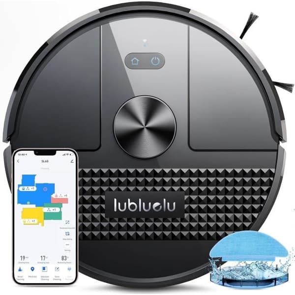 Robotdammsugare Tvättmaskin - LUBLUELU - SL68 - 4500Pa - 360° LiDAR-navigering - 5 Spara Kartor
