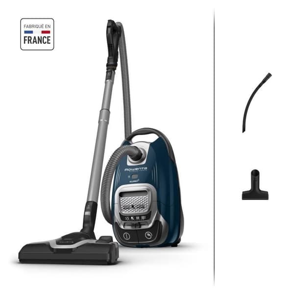 ROWENTA Silent Force RO7451EA - Dammsugare med påse, Effekt 400 W, Hög filtrering, Låg förbrukning, Tyst, Tillverkad i Frankrike