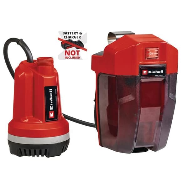 Einhell Pump för dränering av klart vatten utan sladd GE-PP 18 RB Li-Solo Power X-Change (18V) Levereras utan batteri eller laddare