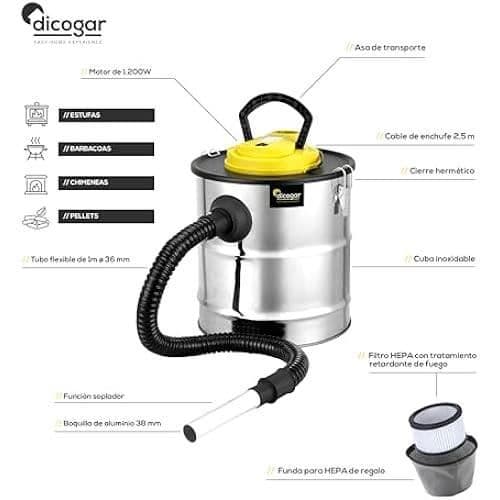 Dammsugare - Dicogar - 1200W - 20 Liter - Med säck/utan säck - Sektor