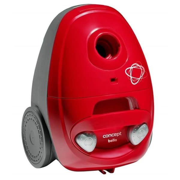 CONCEPT VP8350 Dammsugare med påse "BELLO", effekt 700 W, kompakt, röd, HEPA 10-filter, ECO-borste och munstycke. Röd