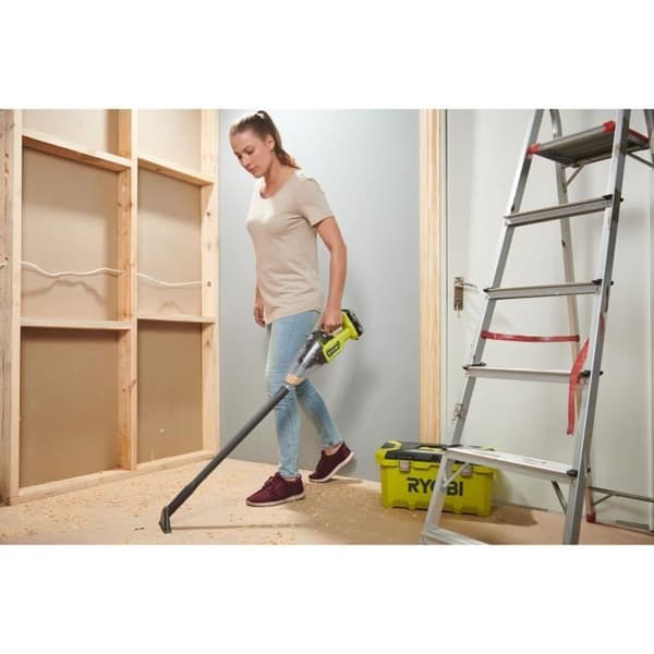 18V handdammsugare - RYOBI - RHV18F-0 - 4,24 kPa - 0,85 m3/min - 600 mL uppsamlare - Utan batteri med spaltverktyg & borste