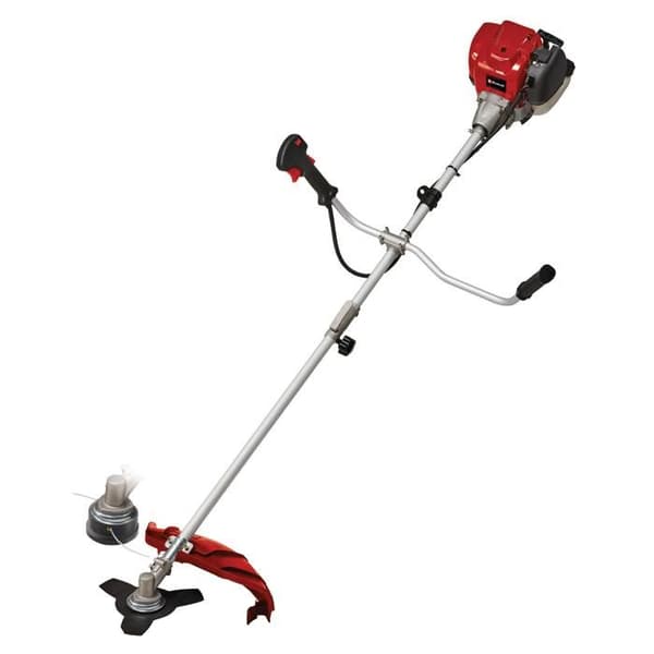 Einhell Bensindel GC-BC 36-4 S (effekt 1 kW, 4-takts motor) Levereras med 3-tandad kniv och dubbeltrådsspole.