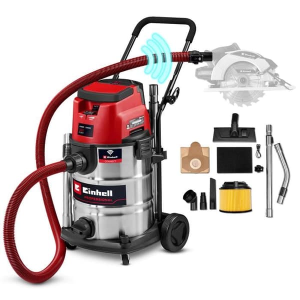 Einhell Professional Dammsugare för vatten och damm TP-VC 36/30 S Auto-Solo Power X-Change (36V) Levereras utan batteri eller laddare