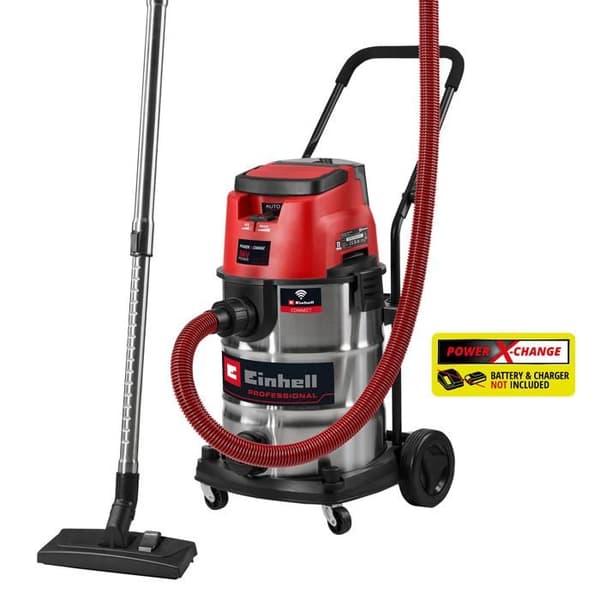 Einhell Professional Dammsugare för vatten och damm TP-VC 36/30 S Auto-Solo Power X-Change (36V) Levereras utan batteri eller laddare