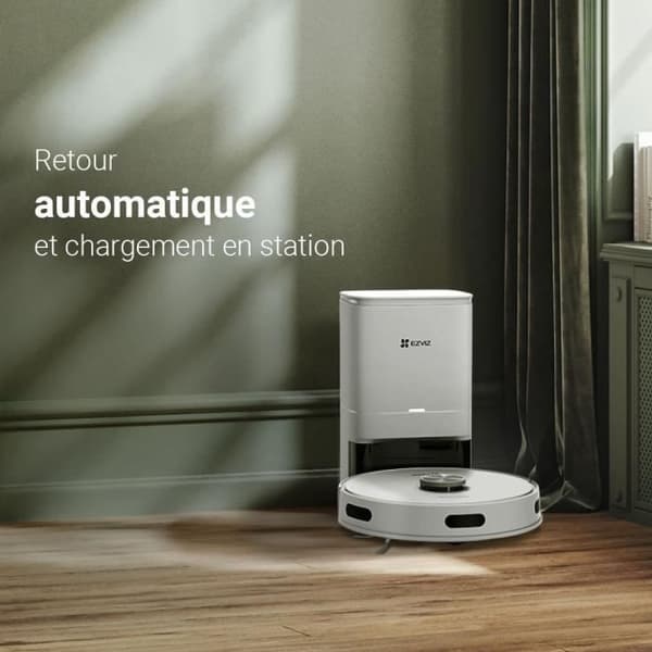 EZVIZ RE5 Plus - Robotdammsugare med Automatisk Avtappningsstation - LiDAR-Navigering - Hinderdetektering - 4000Pa