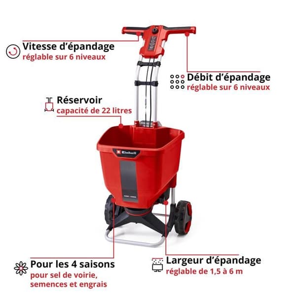 Einhell Sladdlös spridare GE-SR 18/22 Li-Solo Power X-Change (18V, 22 L) Levereras utan batteri eller laddare