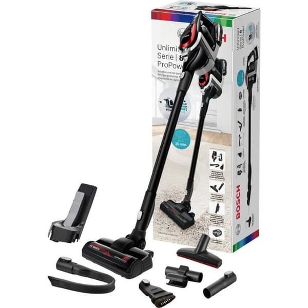 Bosch Home and Garden Unlimited Series 8 18V sladdlös påslös handdammsugare Svart