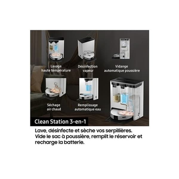 Robotdammsugare - Samsung - Jet Bot Combo VR7MD96B14G - Vit - 2 års garanti