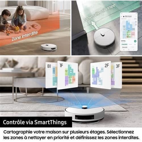 Robotdammsugare - Samsung - Jet Bot Combo VR7MD96B14G - Vit - 2 års garanti