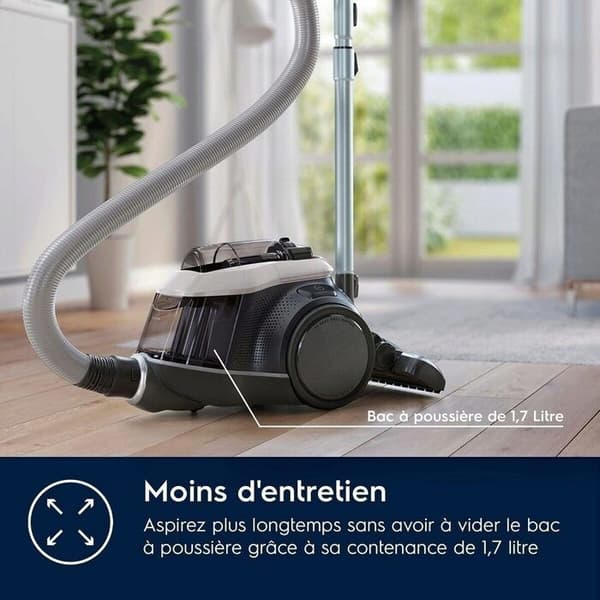 Electrolux Pure C9 påslös kanisterdammsugare, 7 filtreringssteg, luftflödesdimmer, 3 i 1 tillbehör, PC91-4MG, grå