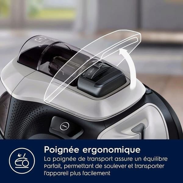 Electrolux Pure C9 påslös kanisterdammsugare, 7 filtreringssteg, luftflödesdimmer, 3 i 1 tillbehör, PC91-4MG, grå