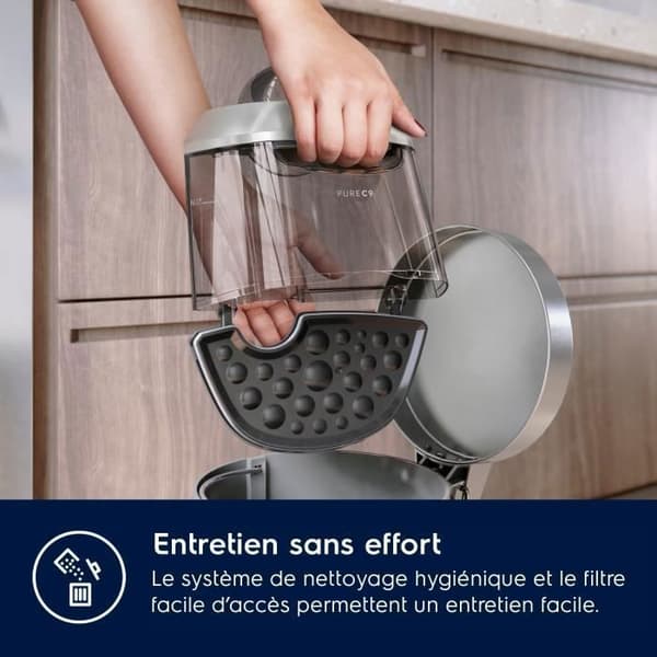 Electrolux Pure C9 påslös kanisterdammsugare, 7 filtreringssteg, luftflödesdimmer, 3 i 1 tillbehör, PC91-4MG, grå