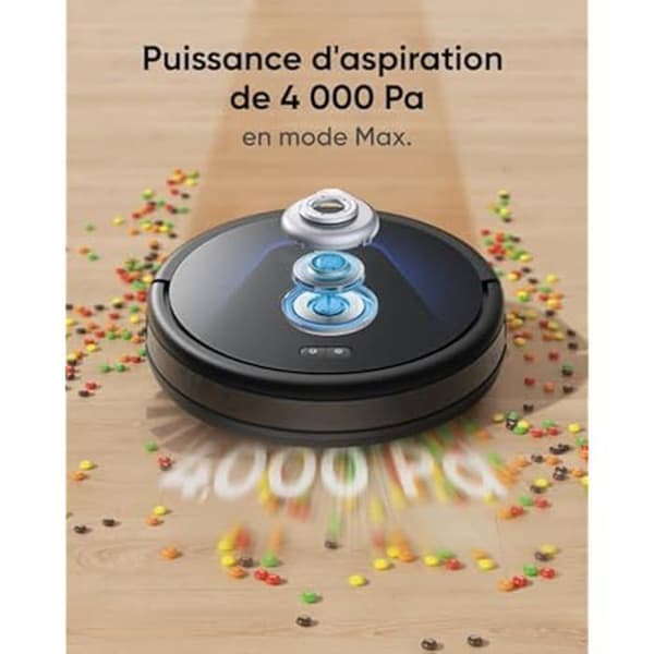 eufy G50 hybridrobotdammsugare, 4 000 Pa sug, dynamisk navigering, Pro-Detangle-kam, rullborste, rengöringsdyna för