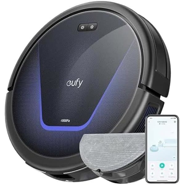 eufy G50 hybridrobotdammsugare, 4 000 Pa sug, dynamisk navigering, Pro-Detangle-kam, rullborste, rengöringsdyna för