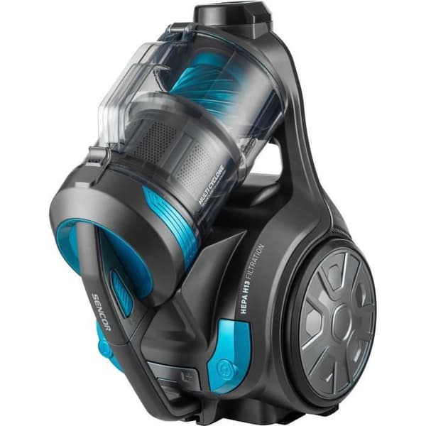 Säcklös släpvagnsdammsugare - SENCOR SVC 1086TQ - 700 W - 78 dB - 3,5 L - Svart / Blå