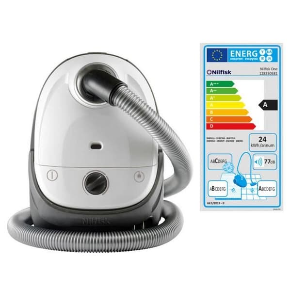 Nilfisk ONE WB10P05A1 BASIC burkdammsugare med påse - Vit - HEPA 10 - 77dB - 2L