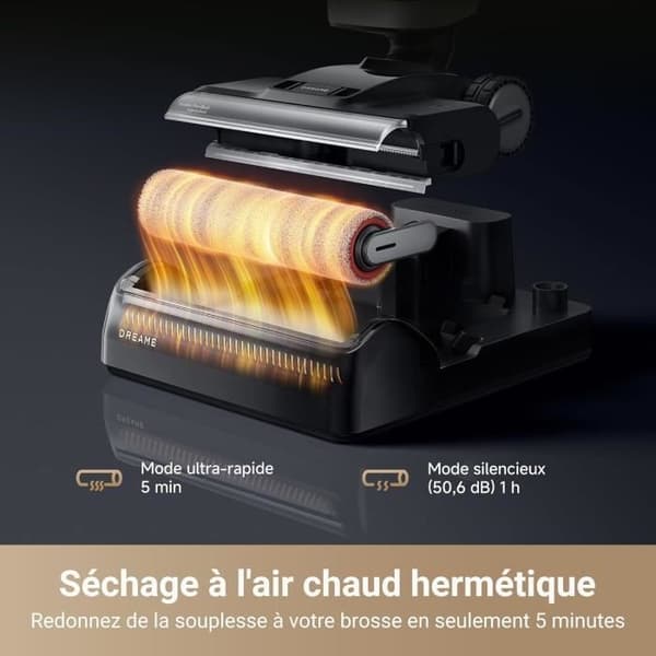 DREAME H14 Pro Dammsugare Vattentvättare Torr och Fuktig - Platt Design i 180° - Rengöring av Borste vid 60 °C - Torkning på 5min - 18 kPa