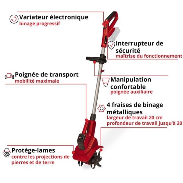 Einhell trädgårdsskötselmaskin utan sladd GE-CR 18/20 Li E-Solo Power X-Change (18V) Levereras utan batteri och utan laddare