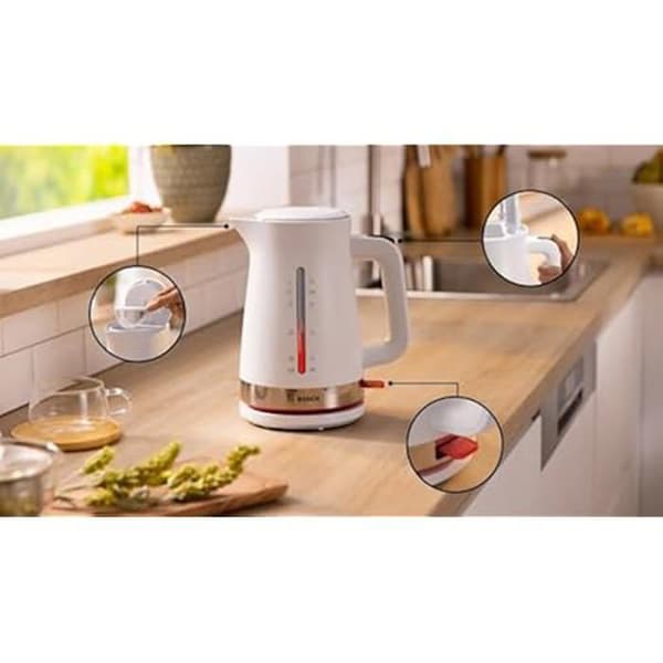 Vattenkokare - BOSCH - TWK 4M221 - 1,7 L - 2400 W - Trådlös - Vattennivåindikator