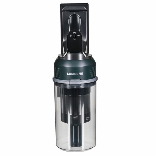 Samsung VS20C852CTN 2-i-1 stavstøvsuger Batteridrevet, tør, poseløs, 580 W, sort, krom, grøn, træ