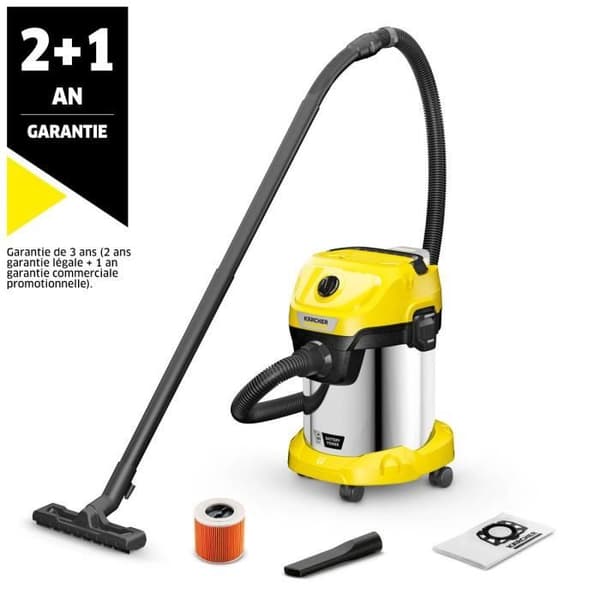 KARCHER WD 3-18 S V-17/20 sladdlös våt- och torrdammsugare - Stål - 17 l - (utan batteri eller laddare)