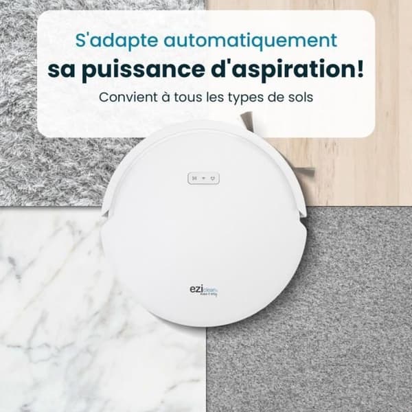 EZICLEAN All In One Z12 Ultra - Tilsluttet robotstøvsuger med tømningsbase - 270 min - 14,4 V - 1,8 L - Hvid