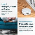 Miniatyrbillede 6 af 6: EZICLEAN All In One Z12 Ultra - Tilsluttet robotstøvsuger med tømningsbase - 270 min - 14,4 V - 1,8 L - Hvid