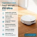 Miniatyrbillede 2 af 6: EZICLEAN All In One Z12 Ultra - Tilsluttet robotstøvsuger med tømningsbase - 270 min - 14,4 V - 1,8 L - Hvid