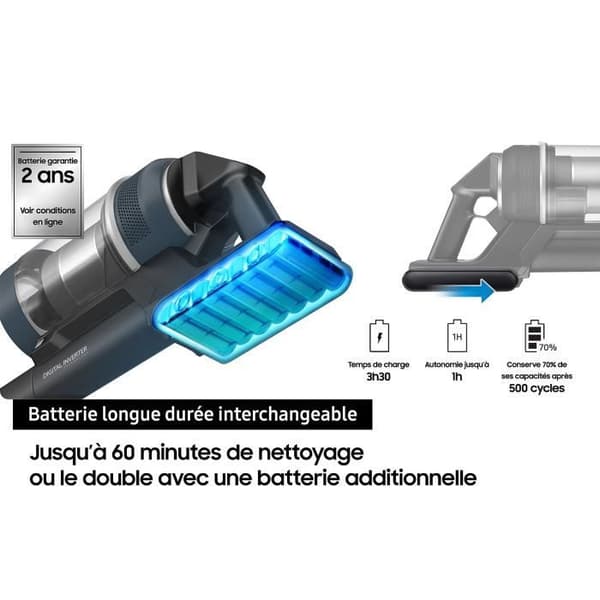 SAMSUNG Jet 85 Complete VS20C85G4TB - Ledningsfri stavstøvsuger - 210 AW effekt - 60 min batterilevetid - 3 børster