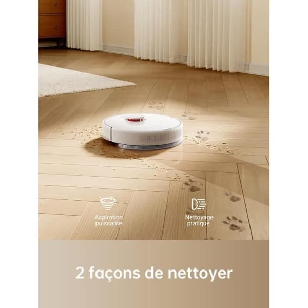 DREAME D9Max Vit - 2-i-1 robotdammsugare - Intelligent laser LDS-navigering - 4 000 Pa - Kartor för flera våningar