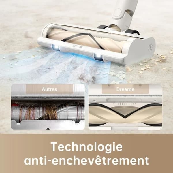 DREAME R10 - Sladdlös stavdammsugare - 120AW effekt, 60 min batteritid - Avancerad filtrering - Borste för flera ytor