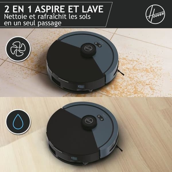 Hoover HG430H Hydro Robotdammsugare - Kraftfull 4000Pa - Alla våningar - Lasernavigering - Hindersensor - Laddstation