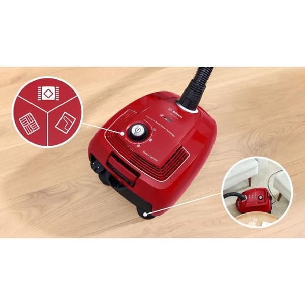 BOSCH GL38 støvsuger med pose - 600 W - 79 dB - HEPA - 10 m - 4 l pose - effektstyring
