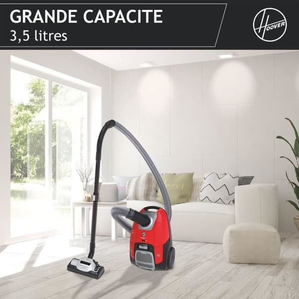 Støvsuger med pose - HOOVER HE510HM - 700 W - 4 L - 65 dBA - Specialparketgulv