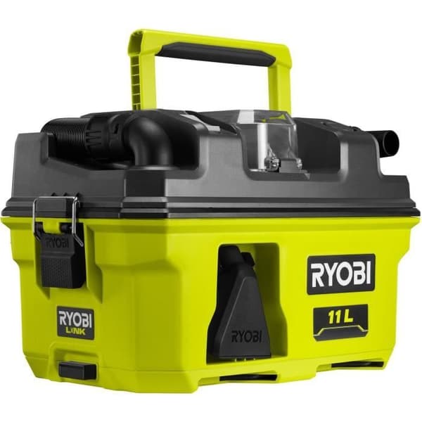 RYOBI RV1811-0 18V verkstadsdammsugare - 1500l/min - 11 L uppsamlingsbehållare - H12 HEPA-filter - Adapter. fogmunstycke och trattmunstycke