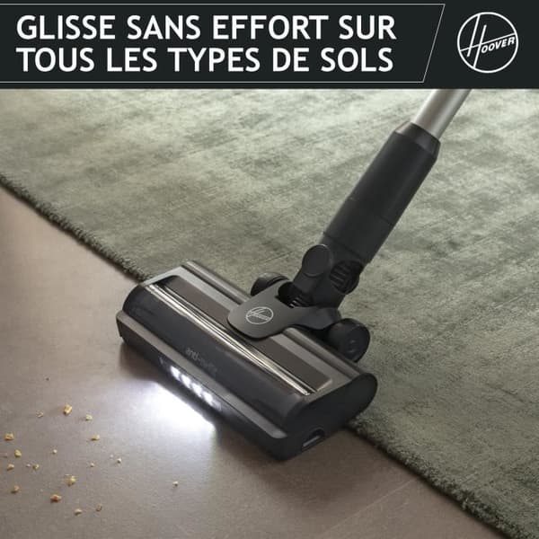 Johdoton varsi-imuri - HOOVER HF1P10H - 40 AW - LED-näyttö - musta / pastellinvioletti